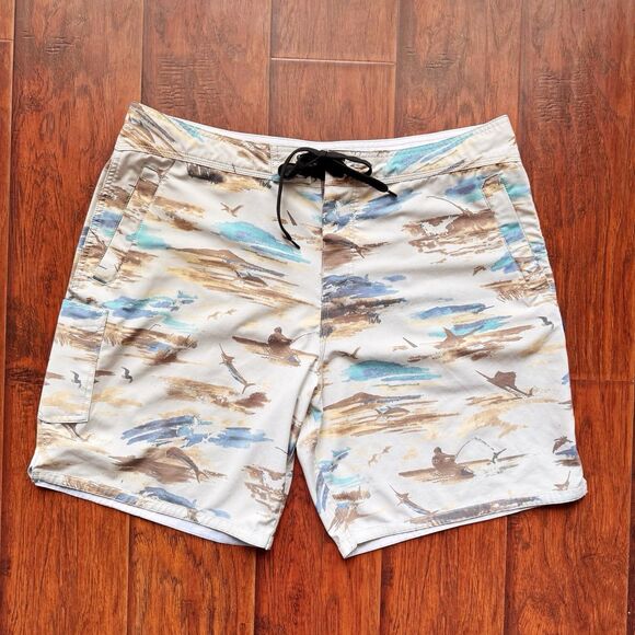 AFTCO Other - AFTCO Mens Sandbar Board Shorts Fishing Boating Outdoors UFP 50 Stretchy Sz 38‎